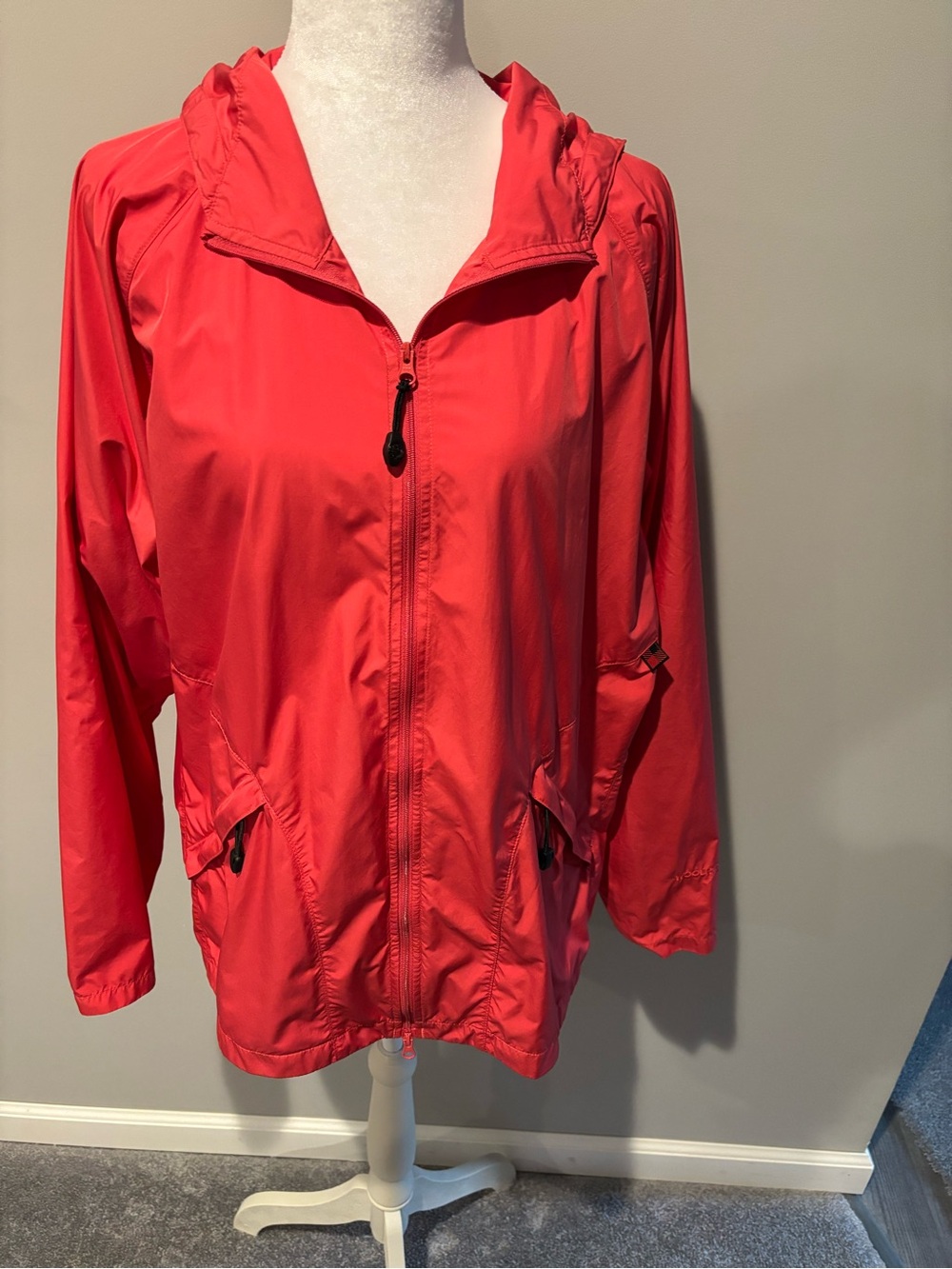 Woolrich Coral Red Hooded Utility Jacket